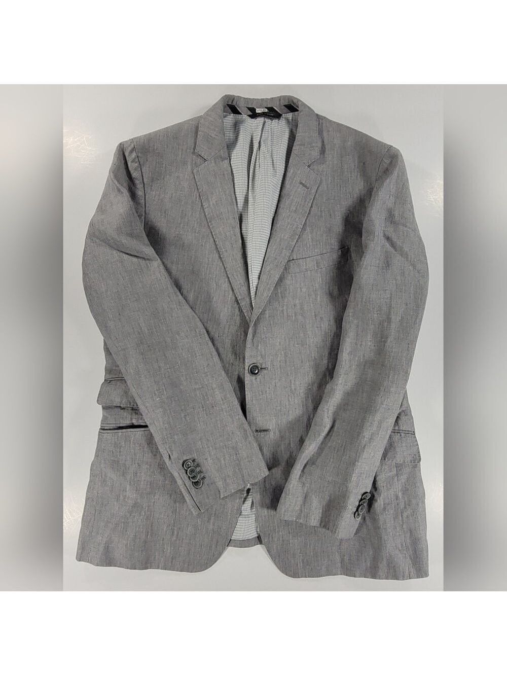 Banana Republic 100% Linen Two Button Blazer Suit Jacket Grey Sky Men's 42R